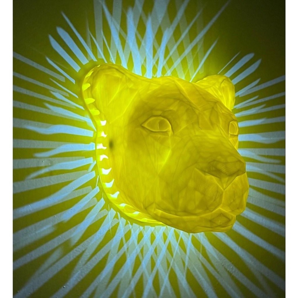 獅子燈 壁燈 動物燈 光影效果 氛圍燈 Great Lion Wall Light 夜燈 電池外接供電 3D列印-細節圖8