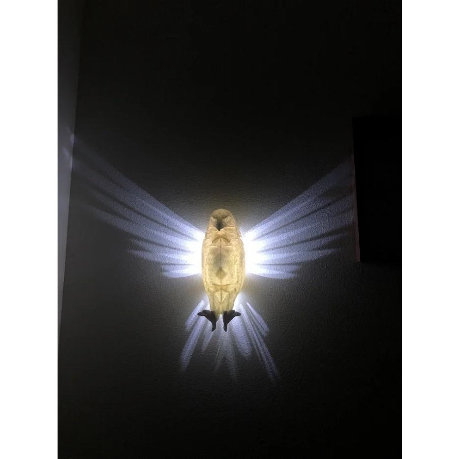 老鷹燈 壁燈 動物燈 光影效果 氛圍燈 Bald Eagle Wall light 夜燈 電池外接供電 3D列印-細節圖7