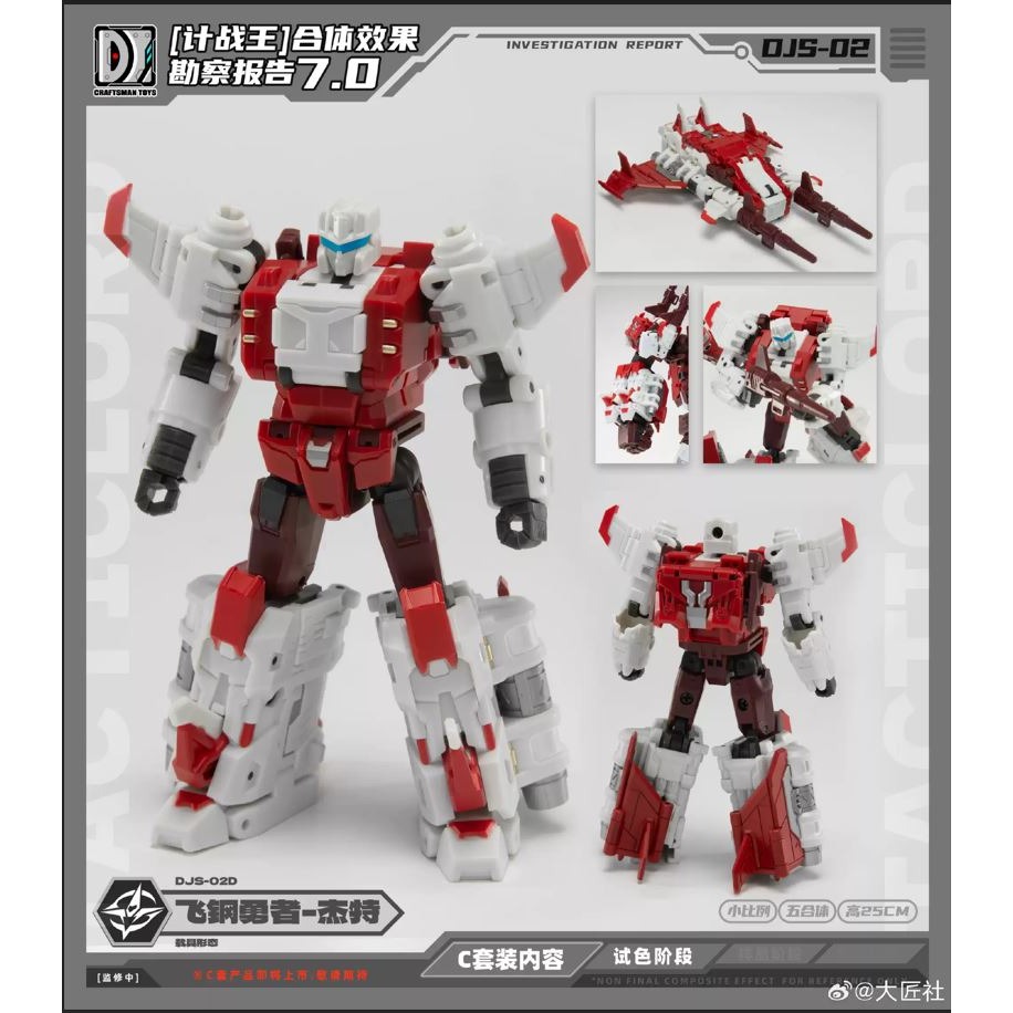 (台灣現貨出貨)大匠社 小比例 計戰王 DJS-02D 飛鋼勇者 杰特 DJS-02E 速驅勇者 卡爾 計算王合体-細節圖2