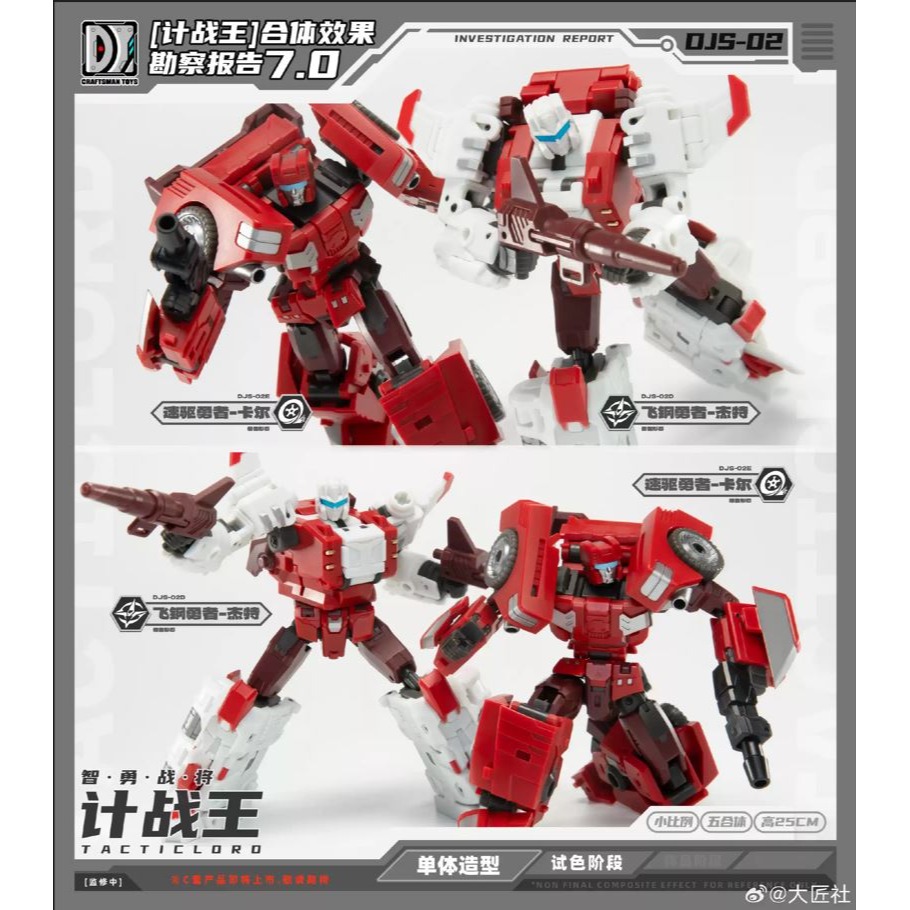 (台灣現貨出貨)大匠社 小比例 計戰王 DJS-02D 飛鋼勇者 杰特 DJS-02E 速驅勇者 卡爾 計算王合体-細節圖3