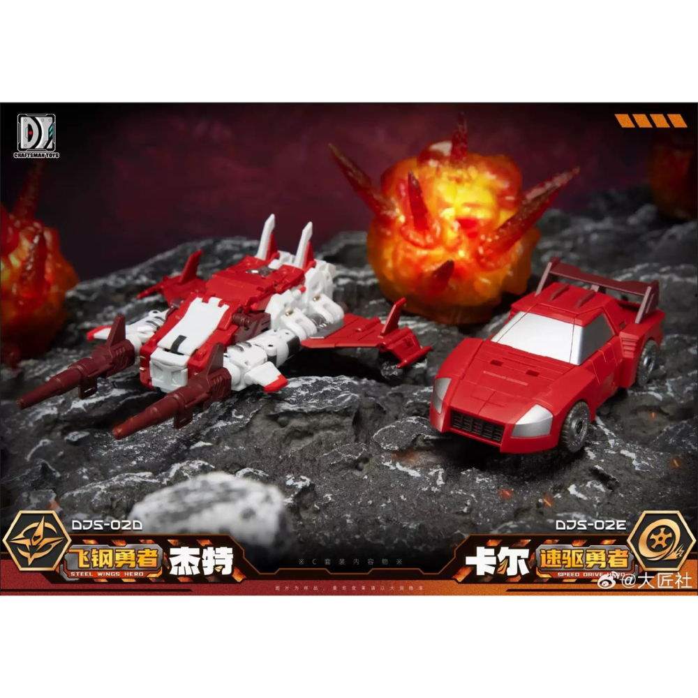 (台灣現貨出貨)大匠社 小比例 計戰王 DJS-02D 飛鋼勇者 杰特 DJS-02E 速驅勇者 卡爾 計算王合体-細節圖5