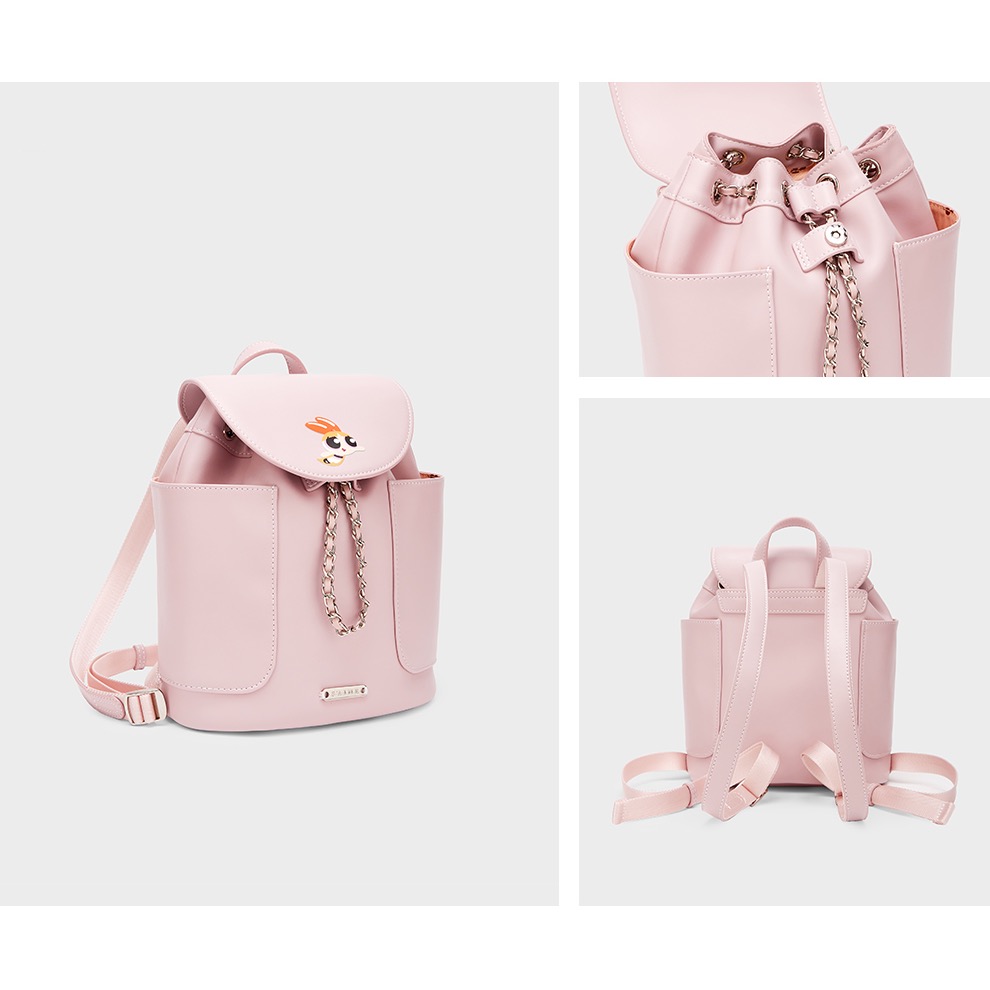 S＇AIME 飛天小女警皮穿鍊束口後背包-細節圖5