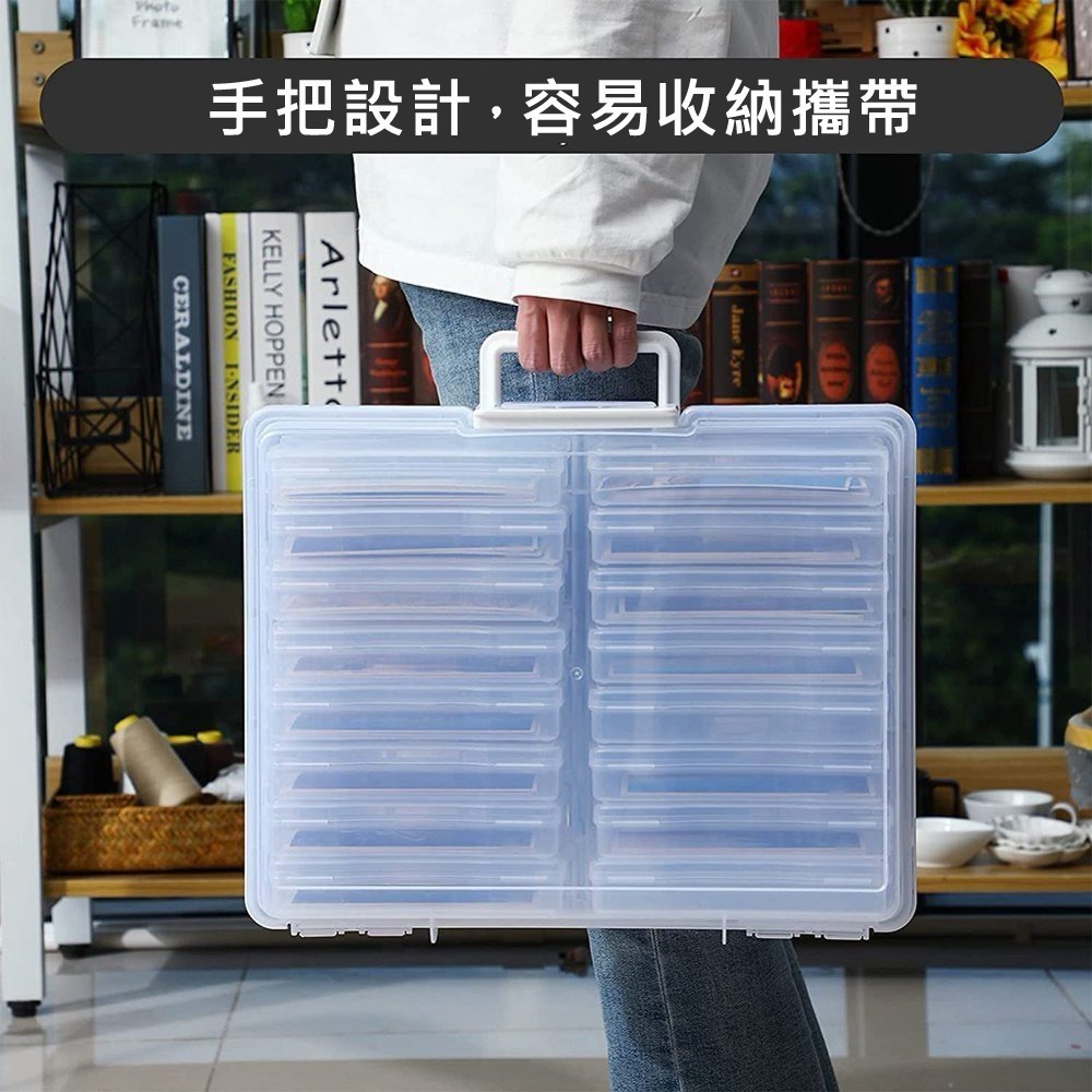 【好室立家-MeinHaus⁺】手提 相片 收納盒 卡片 文具  教具 分格 模型 小物 字卡 收納 照片 保存盒-細節圖7