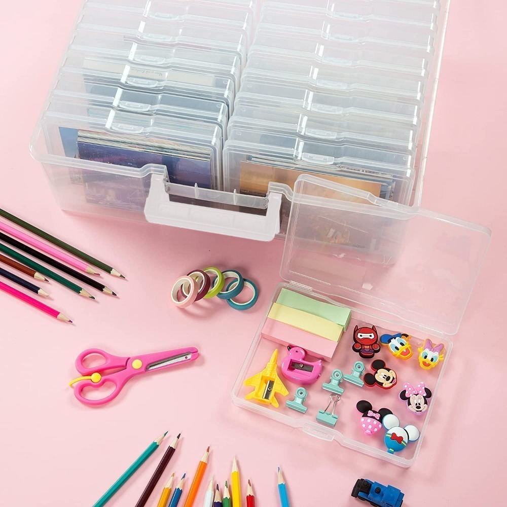 【好室立家-MeinHaus⁺】手提 相片 收納盒 卡片 文具  教具 分格 模型 小物 字卡 收納 照片 保存盒-細節圖9