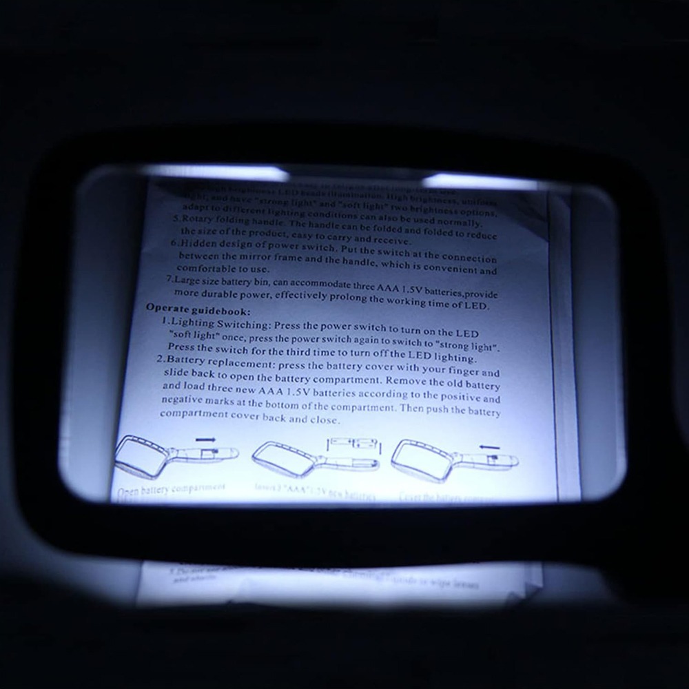 【 好室立家-MeinHaus⁺】 全新進貨 / 台灣出貨 折疊 燈光 手持 壓克力 3倍 放大鏡-細節圖2