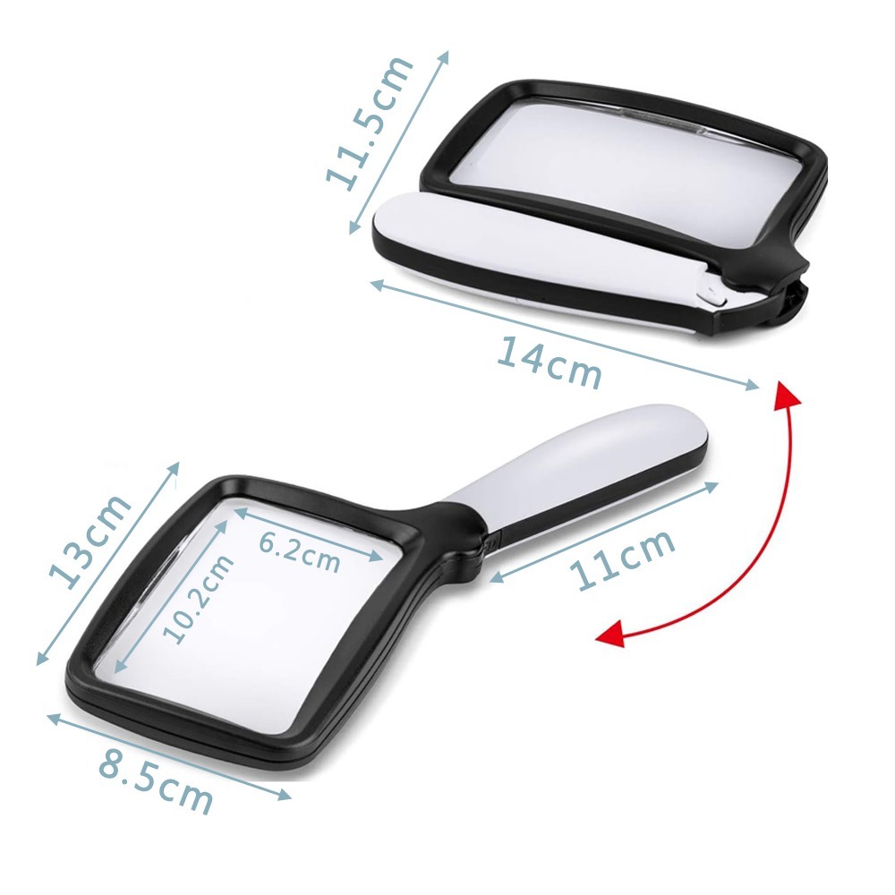 【 好室立家-MeinHaus⁺】 全新進貨 / 台灣出貨 折疊 燈光 手持 壓克力 3倍 放大鏡-細節圖4