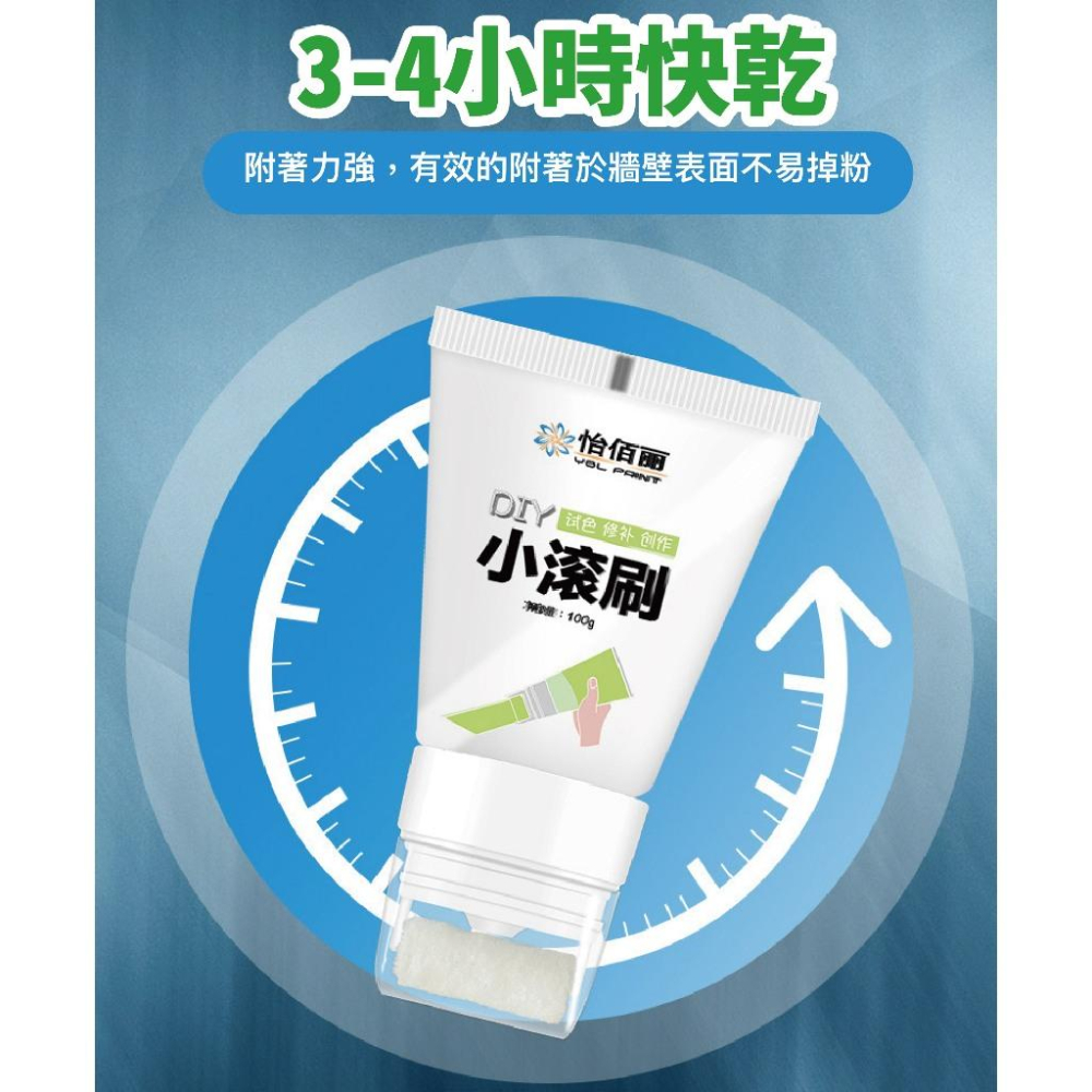【現貨】牆面小滾刷 牆面遮蓋膏 小滾筒膏 牆面遮瑕 補牆漆 牆面修補漆 牆面膏 補漆膏 塗鴉膏 牆面修補刷 牆面修補膏-細節圖3