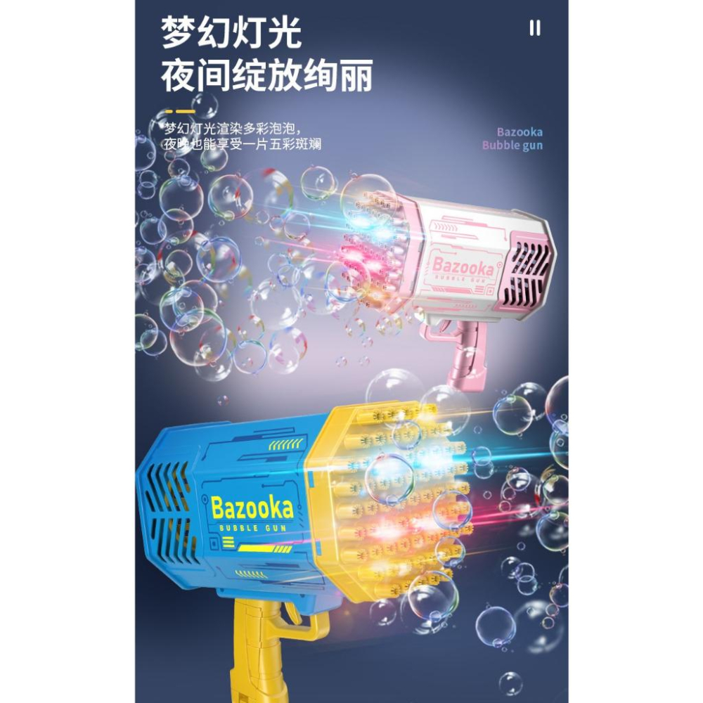【現貨】自動泡泡槍 泡泡機 加特林泡泡槍 火箭筒泡泡槍 電動泡泡槍 69孔 80孔火箭泡泡槍 電動泡泡火箭筒 派對道具-細節圖2