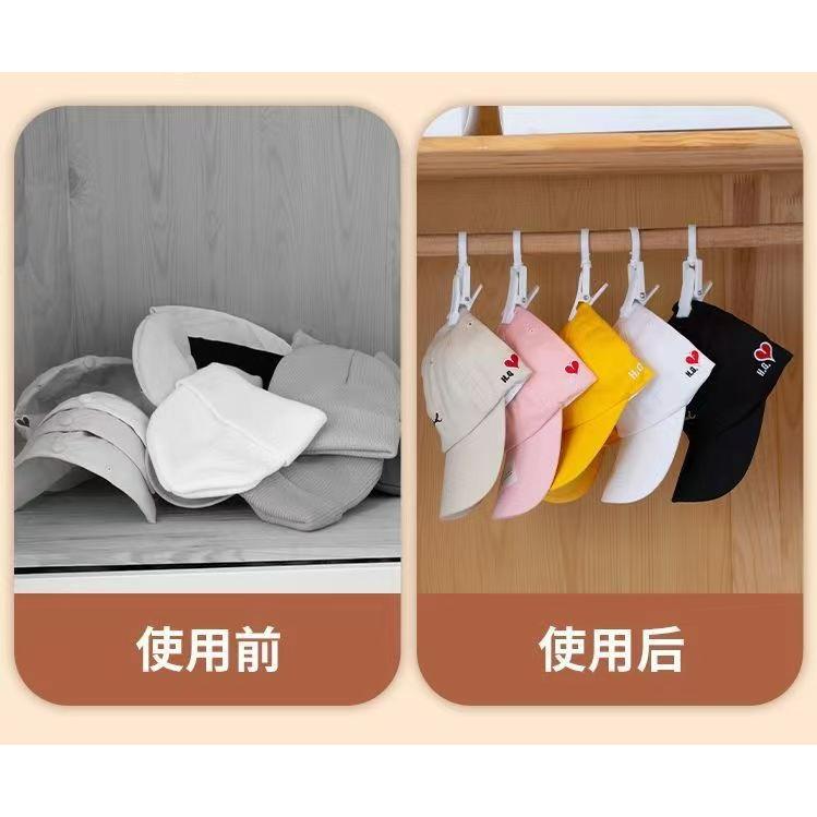 【現貨】多功能旋轉掛勾 衣帽夾 帽子收納夾 掛勾 帽子 棒球帽掛架 衣櫥收納夾 掛勾夾 掛鈎夾 掛夾 萬用夾 小物收納夾-細節圖2