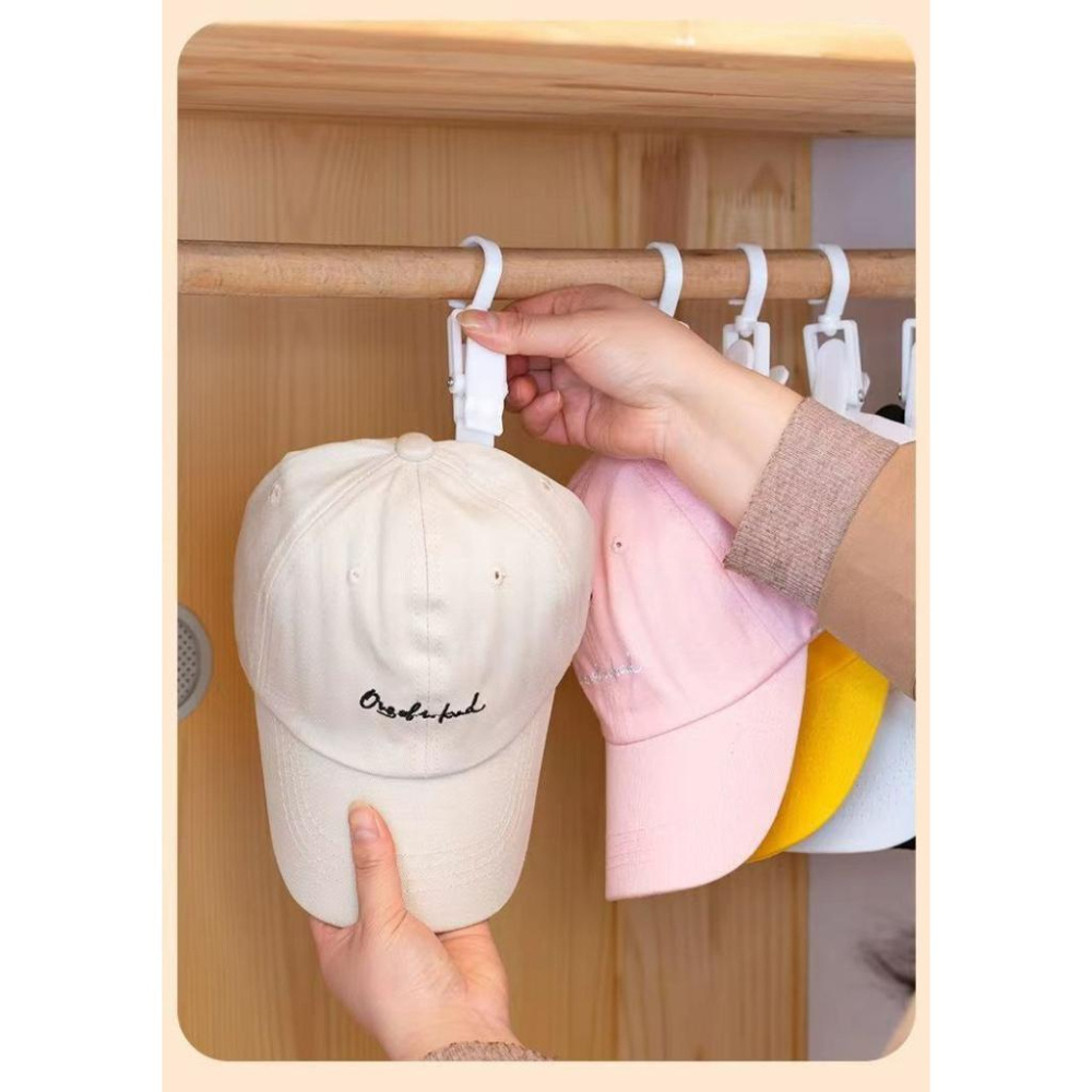 【現貨】多功能旋轉掛勾 衣帽夾 帽子收納夾 掛勾 帽子 棒球帽掛架 衣櫥收納夾 掛勾夾 掛鈎夾 掛夾 萬用夾 小物收納夾-細節圖5
