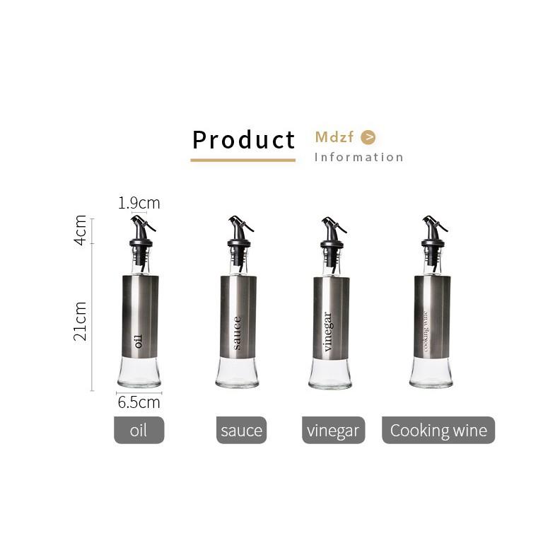 【現貨】不鏽鋼玻璃油瓶 300ML 密封醬料罐 油壺 斜嘴調味瓶 廚房 防漏油罐 醬料瓶 調味罐 分裝瓶 醋瓶 醬油瓶-細節圖5