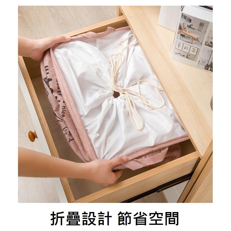 【現貨】大容量髒衣籃 束口袋設計 棉被收納袋 玩具收納籃 棉麻布收納筐 洗衣籃 折疊束口棉被衣物袋 娃娃收納籃 收納袋-細節圖3