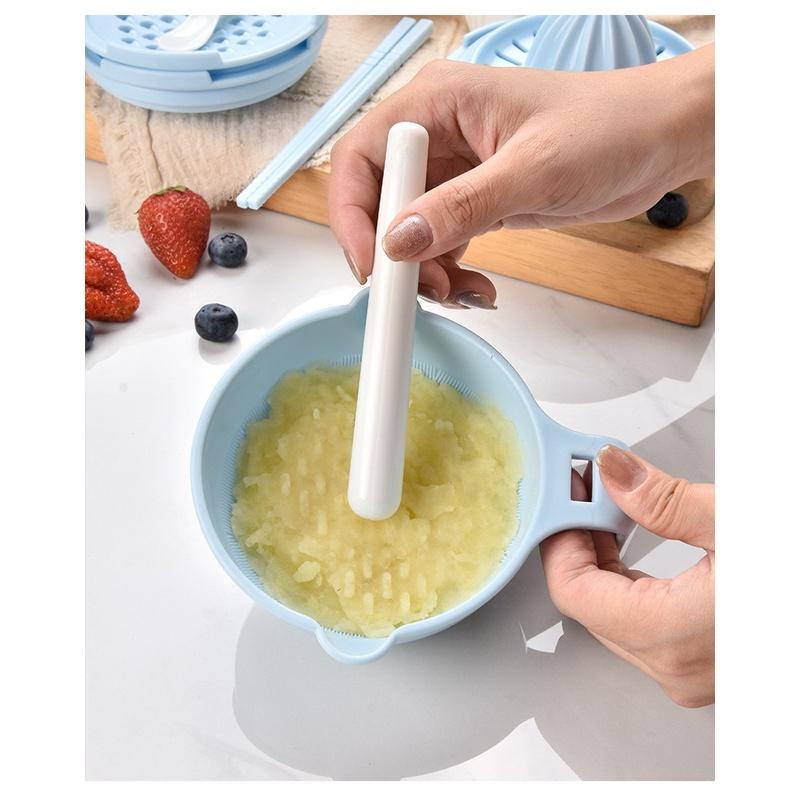 【現貨】兒童食品研磨7件組 副食品製作器具 寶寶食物研磨器 嬰兒食物調理器 小孩副食品餐具 輔食研磨碗 榨汁過濾搗碎-細節圖4