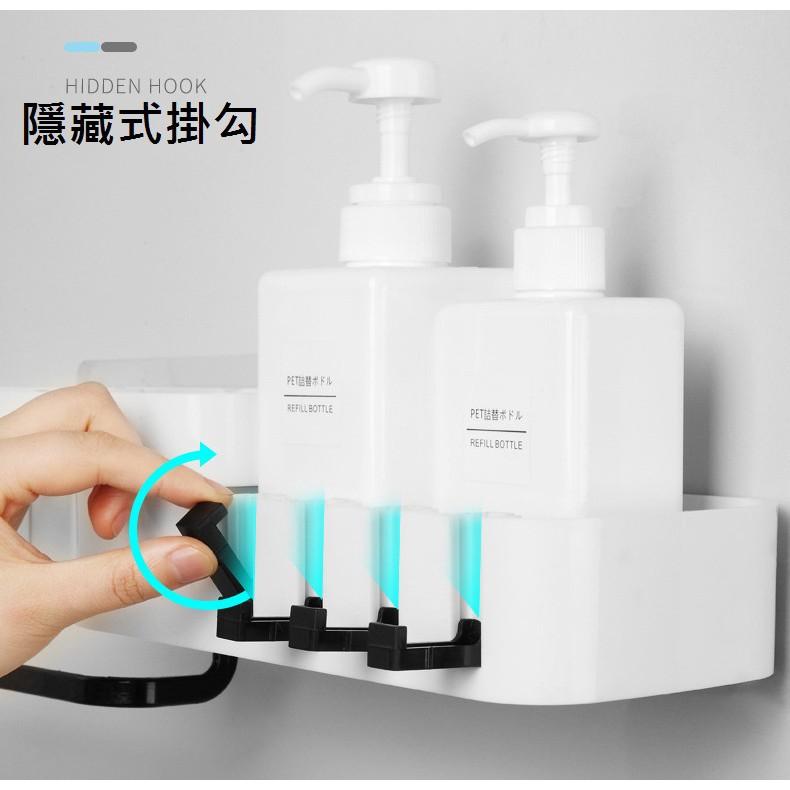 【現貨】多功能無痕旋轉置物架 免打孔免鑽洞 洗手間收納架 旋轉洗漱架 沐浴乳收納 牆角置物 轉角收納 廁所浴室洗手間-細節圖5