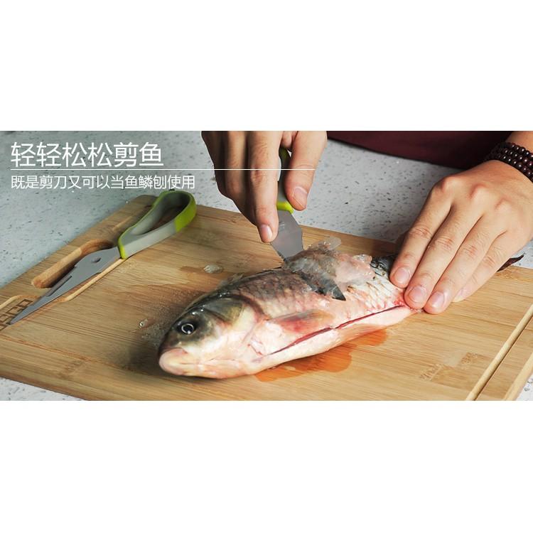【現貨】料理剪刀 多功能 304 不鏽鋼剪刀 食物剪 廚房剪 雞骨剪 開瓶器 開罐器 刨鱗刀 核桃夾 萬用調理刀 磁吸-細節圖4