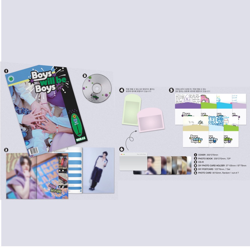 微音樂💃預購 MIRAE - BOYS WILL BE BOYS ( 5TH MINI ALBUM ) 迷你五輯-細節圖3