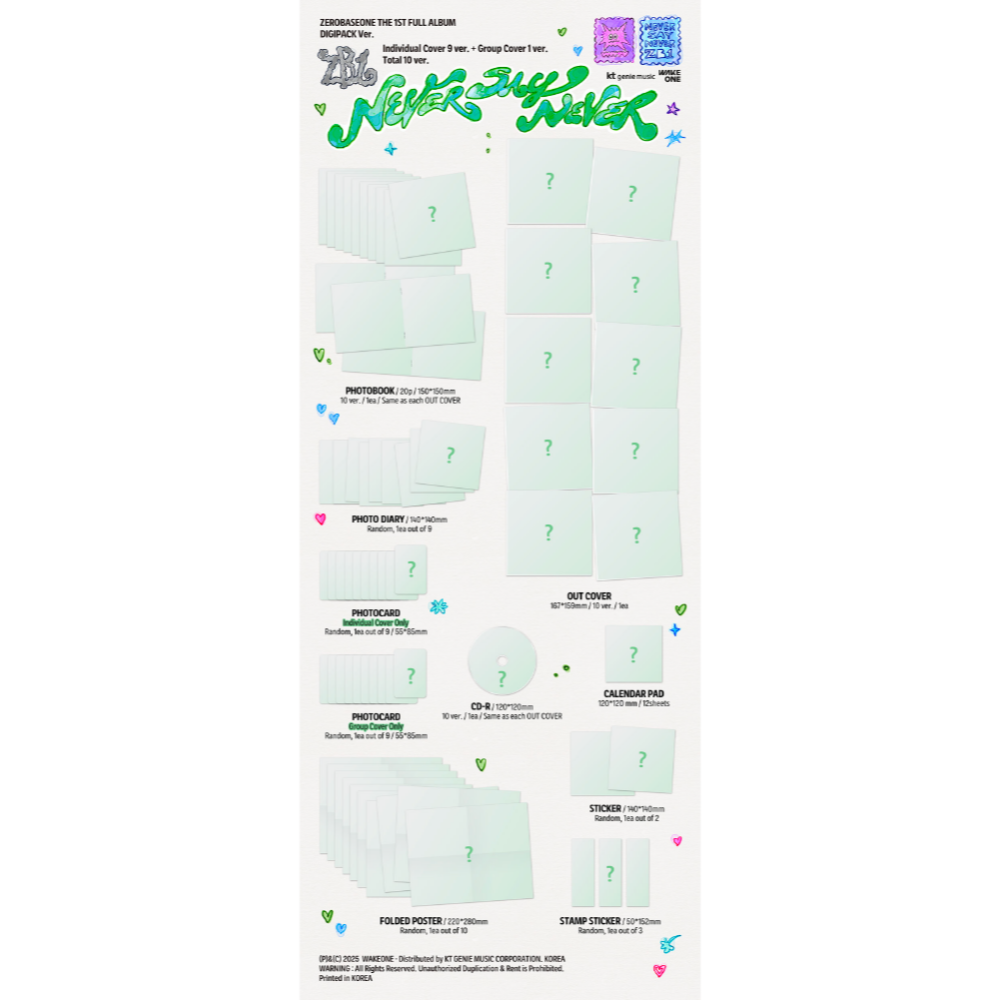 微樂客💃預購/通路特典 ZEROBASEONE - [NEVER SAY NEVER] 正規一輯-細節圖3