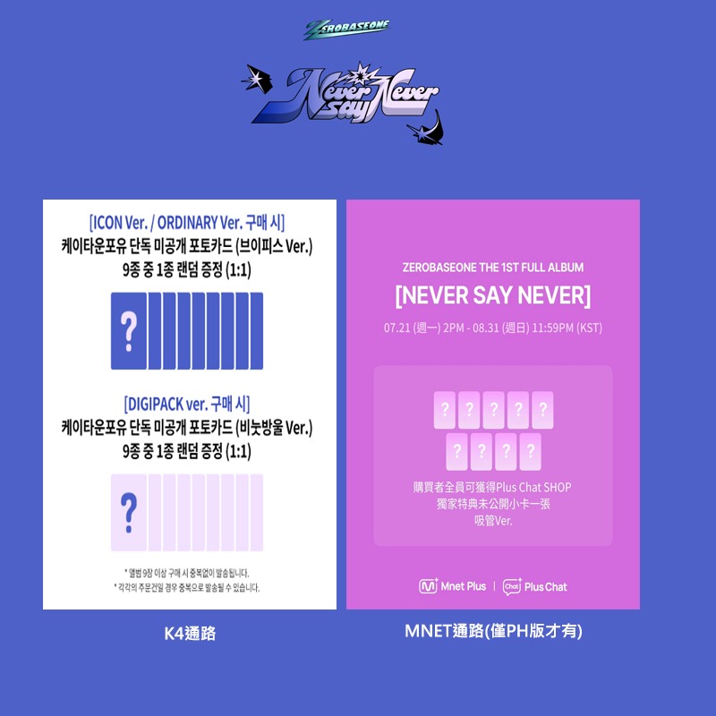 微樂客💃預購/通路特典 ZEROBASEONE - [NEVER SAY NEVER] 正規一輯-細節圖8