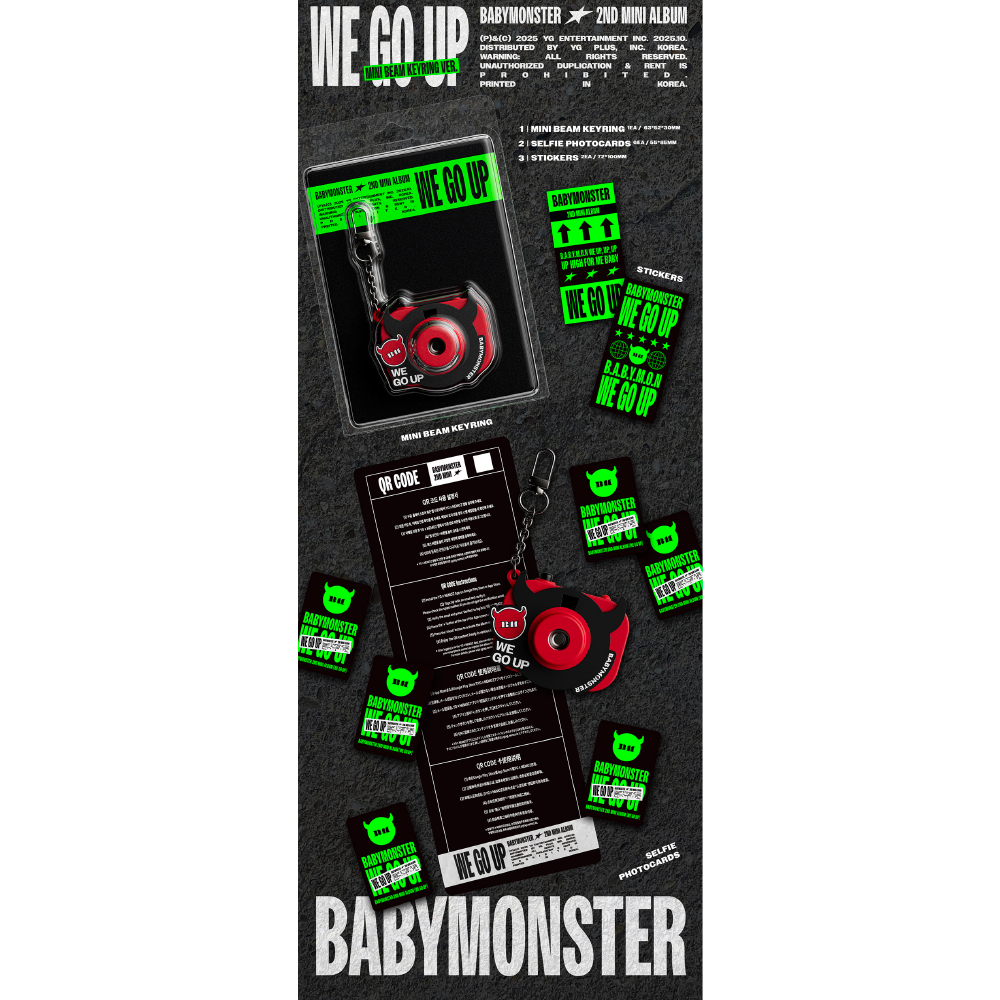 微樂客💃預購 *迷你BEAM鑰匙圈版&POSTCARD版* BABYMONSTER - [WE GO UP]-細節圖3