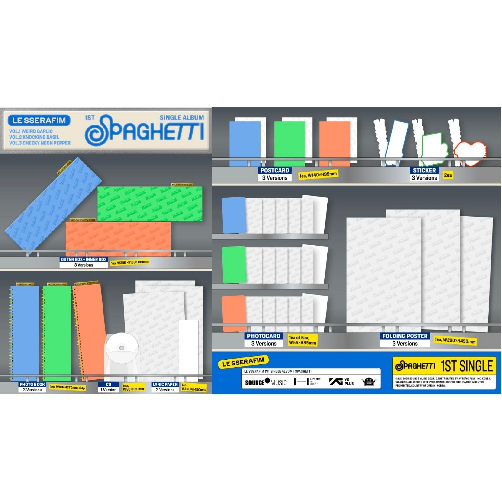 微樂客💃預購/通路特典 LE SSERAFIM - 1ST SINGLE ALBUM [SPAGHETTI]-細節圖2