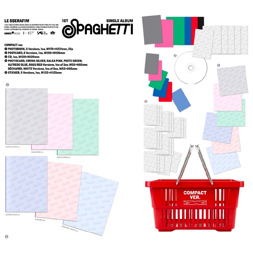 微樂客💃預購/通路特典 LE SSERAFIM - 1ST SINGLE ALBUM [SPAGHETTI]-細節圖3