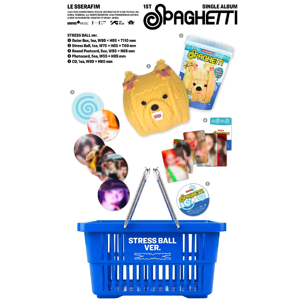 微樂客💃預購/通路特典 *STRESS BALL限量版* LE SSERAFIM - [SPAGHETTI]-細節圖2