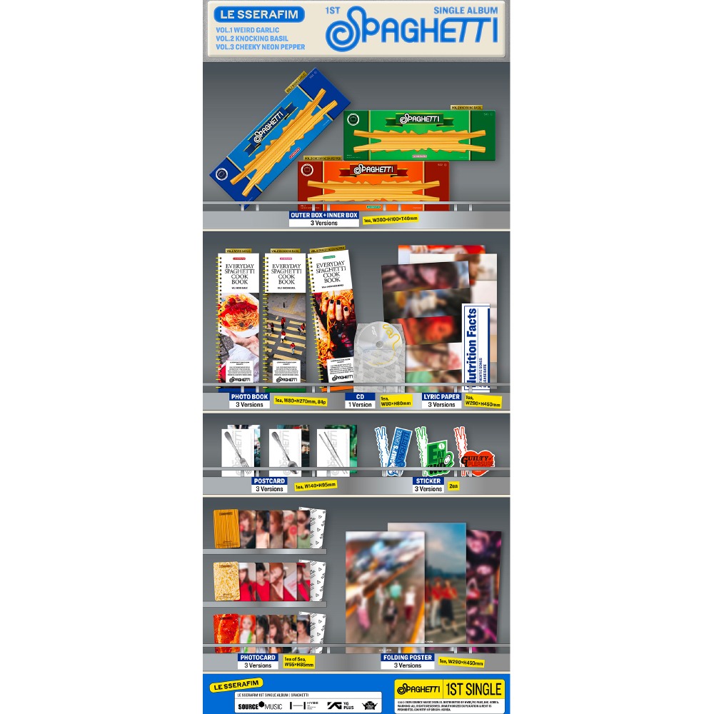 微樂客💃預購/WVS通路AAA 2025 LIVE特典 LE SSERAFIM - [SPAGHETTI] 單曲一輯-細節圖2