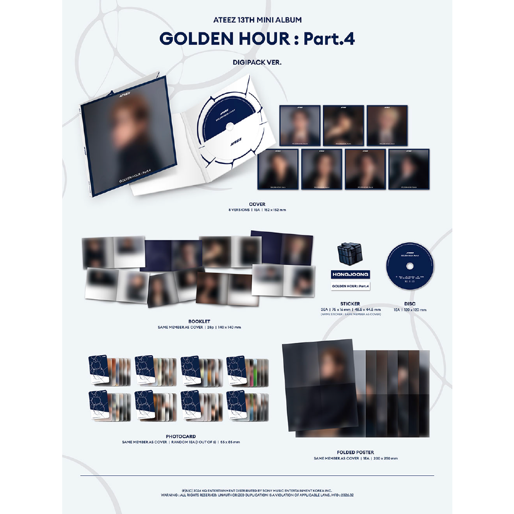 微樂客💃預購/通路特典 ATEEZ - [GOLDEN HOUR PART.4] 迷你十三輯-細節圖3