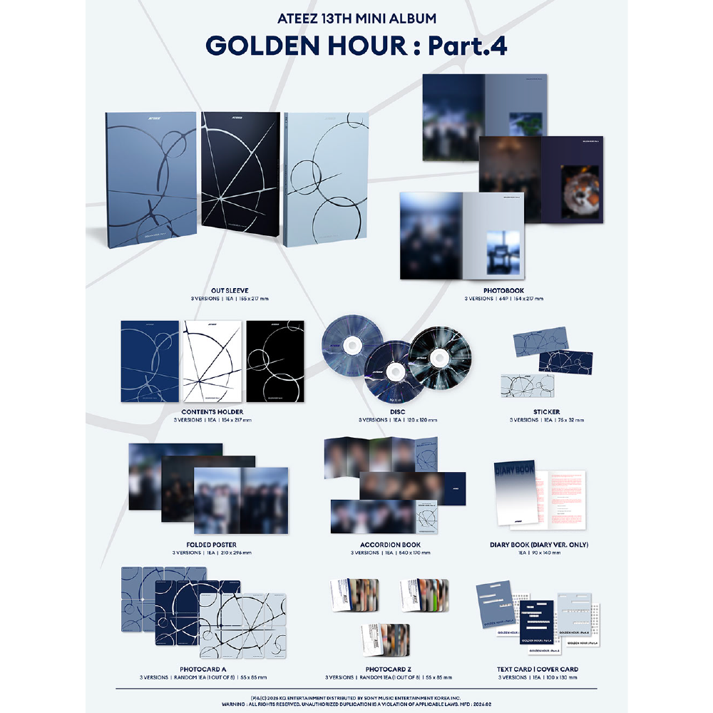 微樂客💃通路特典 ATEEZ - [GOLDEN HOUR PART.4] 迷你十三輯-細節圖2
