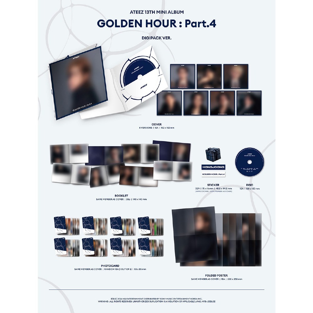 微樂客💃KQ通路官網通路套組特典 ATEEZ - [GOLDEN HOUR PART.4] 迷你十三輯-細節圖3