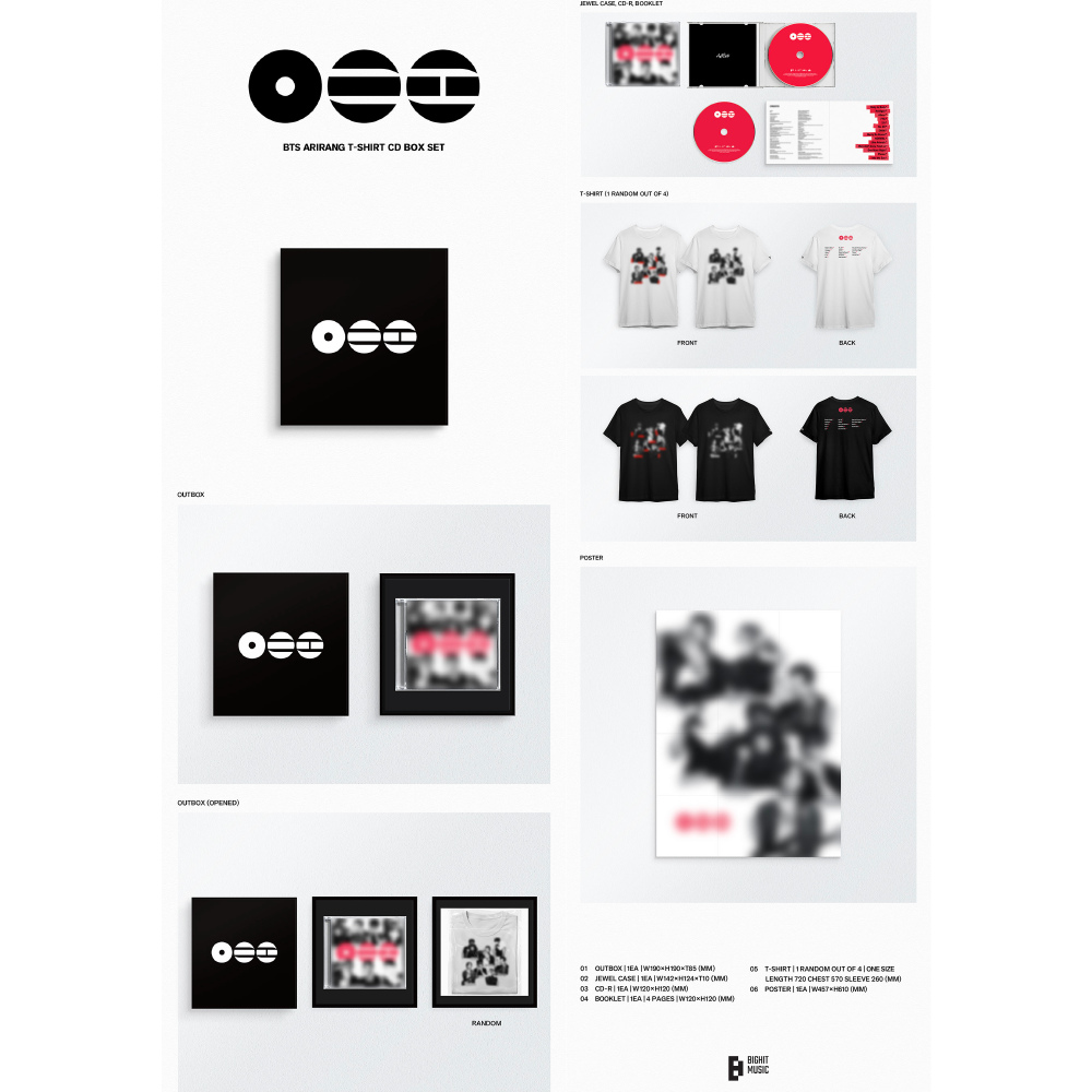 微樂客💃預購 BTS - ARIRANG (T-SHIRT CD BOX SET) T恤 CD 盒裝套組 限量版-細節圖2