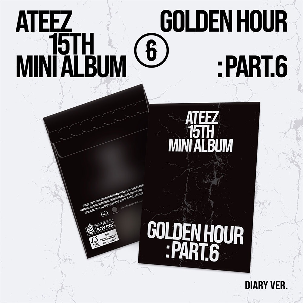 微樂客💃預購 ATEEZ - 15TH MINI ALBUM [GOLDEN HOUR : PART.6]-一般通路 POCA/DIARY版
