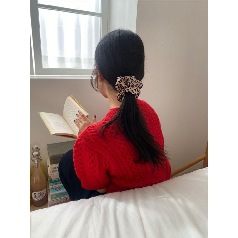 ✨️Korinana🇰🇷正韓東大門代購｜秋冬新品預購｜韓系緞面光感豹紋大腸髮圈(5色)韓國流行髮飾代購 pa-細節圖5