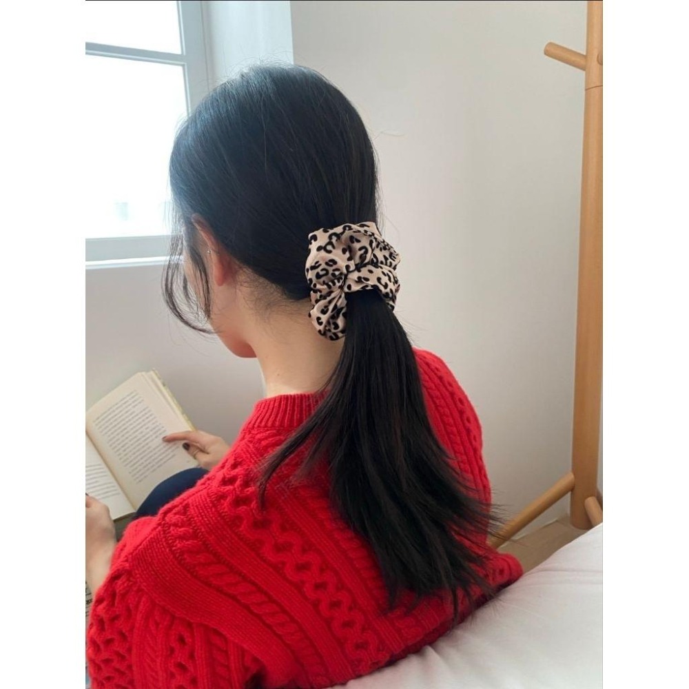 ✨️Korinana🇰🇷正韓東大門代購｜秋冬新品預購｜韓系緞面光感豹紋大腸髮圈(5色)韓國流行髮飾代購 pa-細節圖6