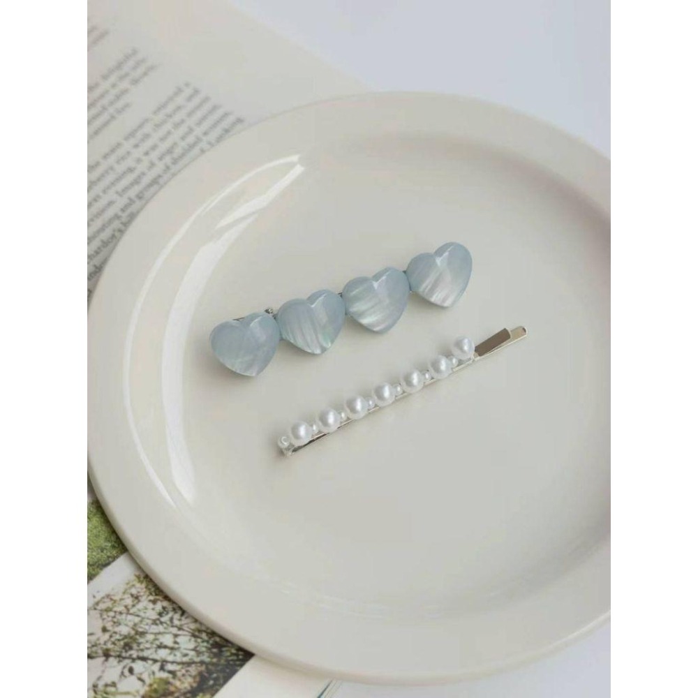 ✨️Korinana🇰🇷正韓東大門代購｜現貨+預購｜夢幻愛心髮夾套組（3色）韓國流行髮飾代購 ins 百搭 eei-細節圖5