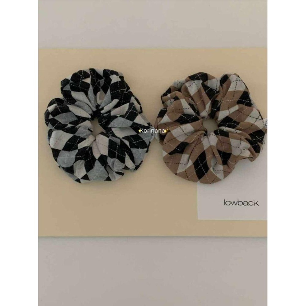 ✨️Korinana🇰🇷正韓東大門Earlobe｜秋冬新品預購｜絨感文青學院風格紋大腸髮圈（2色）韓國流行髮飾 溫柔歐膩-細節圖8