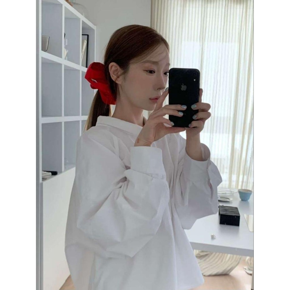✨️Korinana🇰🇷正韓東大門Earlobe｜現貨+預購｜韓風極簡蓬鬆感大腸髮圈（4色） 韓國時尚髮飾代購 小紅書-細節圖2