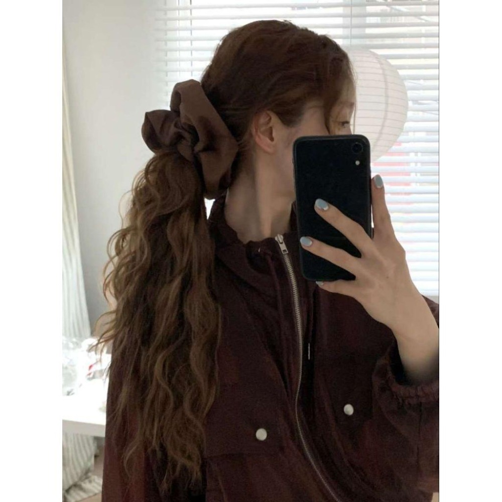✨️Korinana🇰🇷正韓東大門Earlobe｜現貨+預購｜韓風極簡蓬鬆感大腸髮圈（4色） 韓國時尚髮飾代購 小紅書-細節圖6