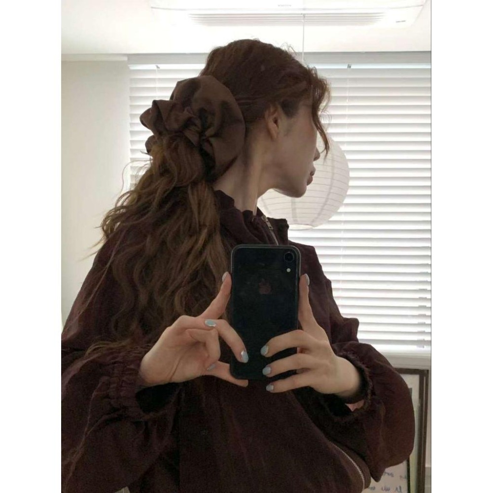 ✨️Korinana🇰🇷正韓東大門Earlobe｜現貨+預購｜韓風極簡蓬鬆感大腸髮圈（4色） 韓國時尚髮飾代購 小紅書-細節圖7