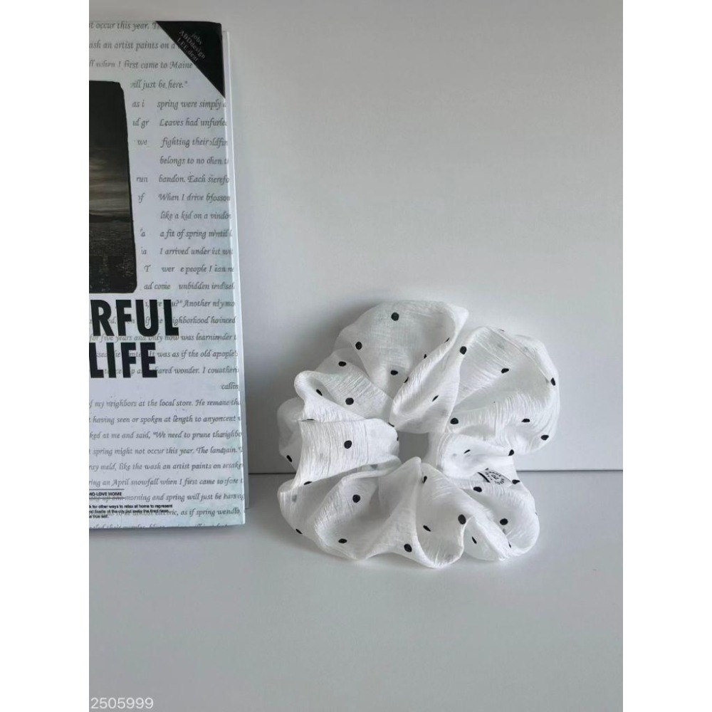 ✨️Korinana🇰🇷正韓東大門代購｜現貨｜清新點點大腸髮圈（白/綠）韓國流行髮飾代購 ins小紅書 Re-細節圖5