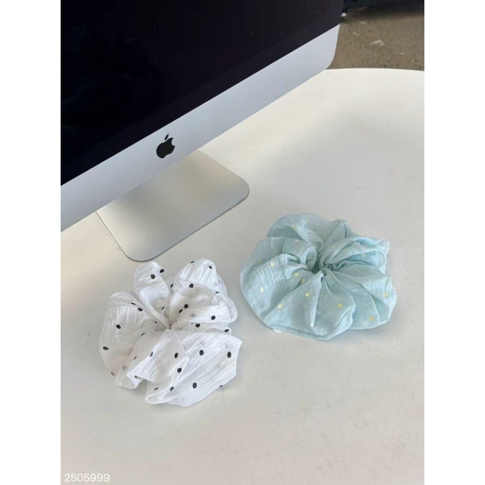 ✨️Korinana🇰🇷正韓東大門代購｜現貨｜清新點點大腸髮圈（白/綠）韓國流行髮飾代購 ins小紅書 Re-細節圖6