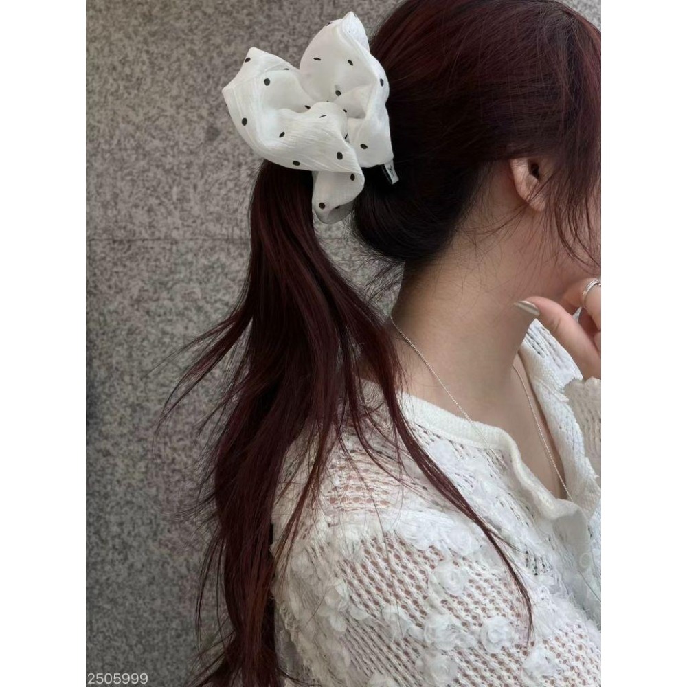 ✨️Korinana🇰🇷正韓東大門代購｜現貨｜清新點點大腸髮圈（白/綠）韓國流行髮飾代購 ins小紅書 Re-細節圖7