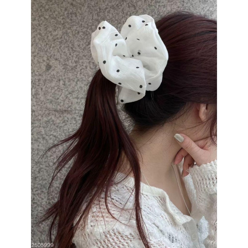 ✨️Korinana🇰🇷正韓東大門代購｜現貨｜清新點點大腸髮圈（白/綠）韓國流行髮飾代購 ins小紅書 Re-細節圖8
