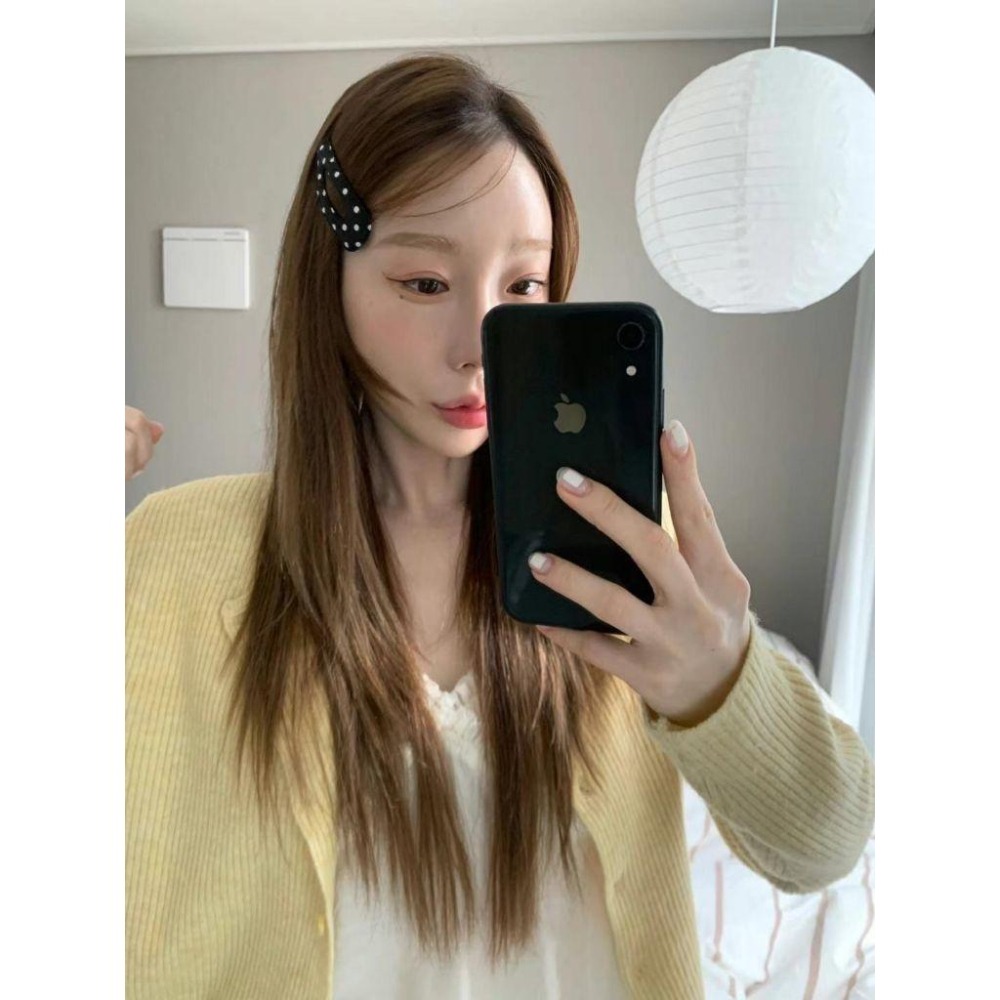 ✨️Korinana🇰🇷正韓東大門Earlobe｜現貨+預購｜波點髮夾 bb夾（白／黑）韓國流行髮飾 ins 溫柔歐膩-細節圖2