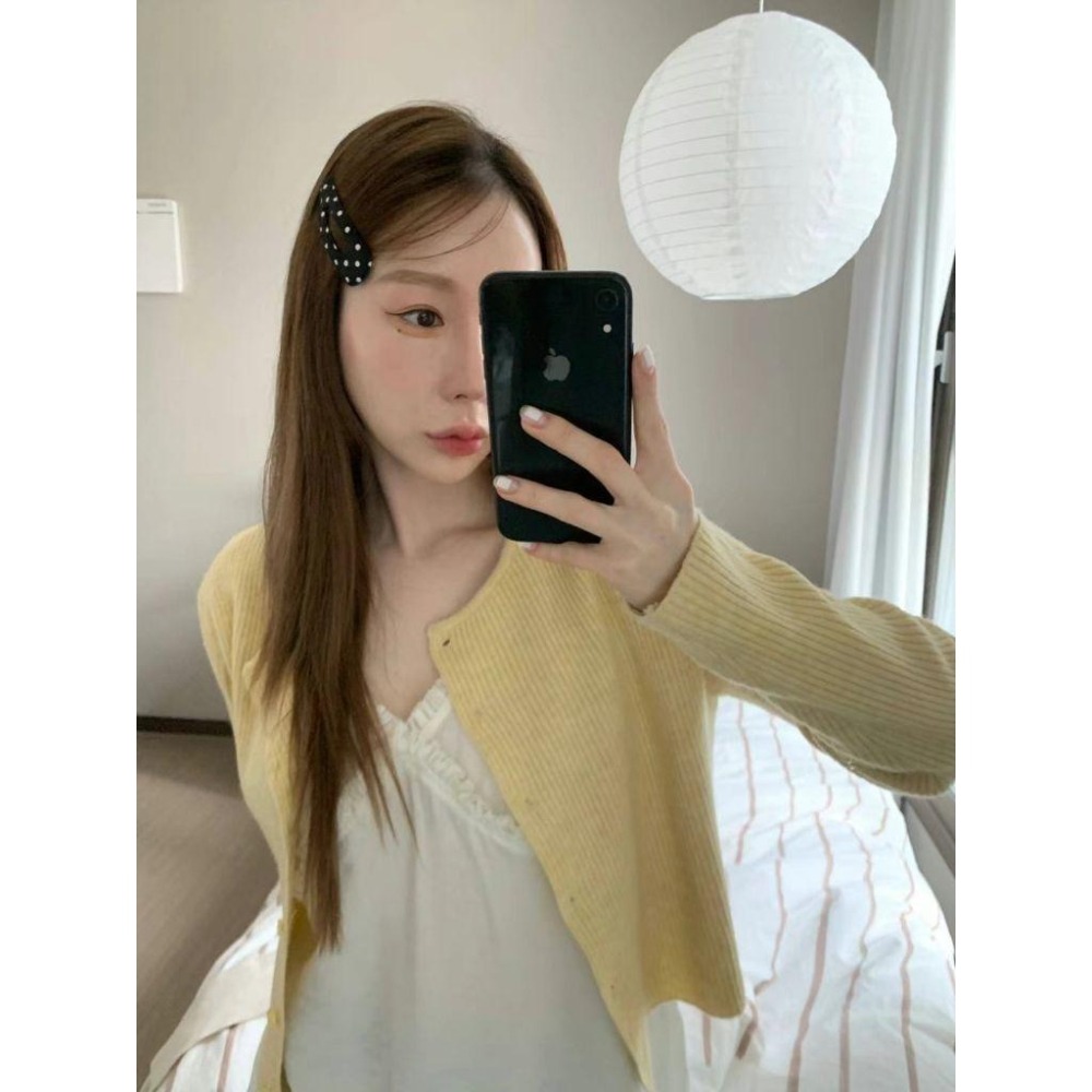 ✨️Korinana🇰🇷正韓東大門Earlobe｜現貨+預購｜波點髮夾 bb夾（白／黑）韓國流行髮飾 ins 溫柔歐膩-細節圖3