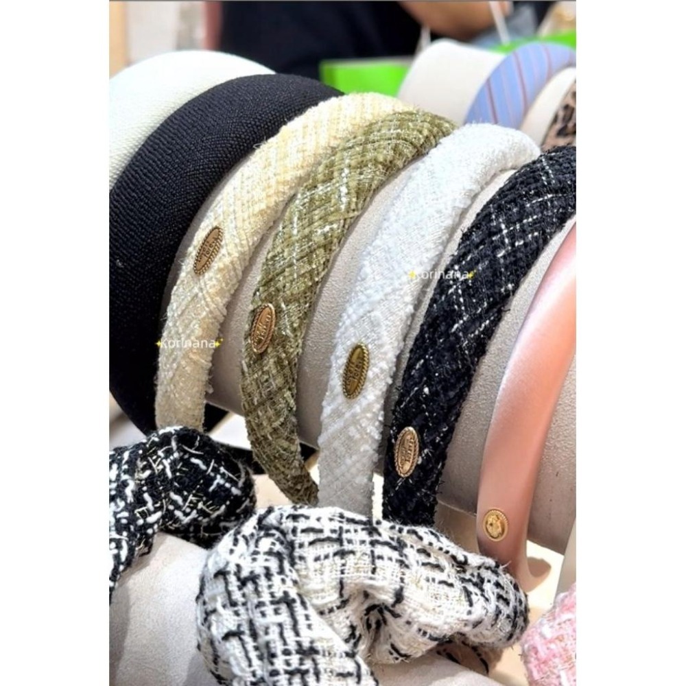 ✨️Korinana 正韓東大門Earlobe｜秋冬新品現貨+預購｜小香風毛呢大腸髮圈/bb髮夾/細髮箍 韓國髮飾代購-細節圖3