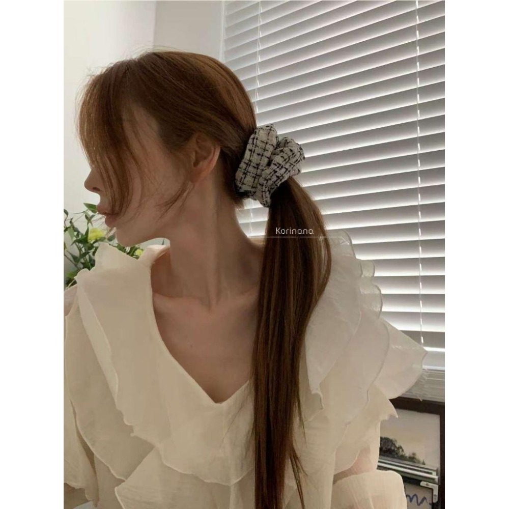 ✨️Korinana 正韓東大門Earlobe｜秋冬新品現貨+預購｜小香風毛呢大腸髮圈/bb髮夾/細髮箍 韓國髮飾代購-細節圖6