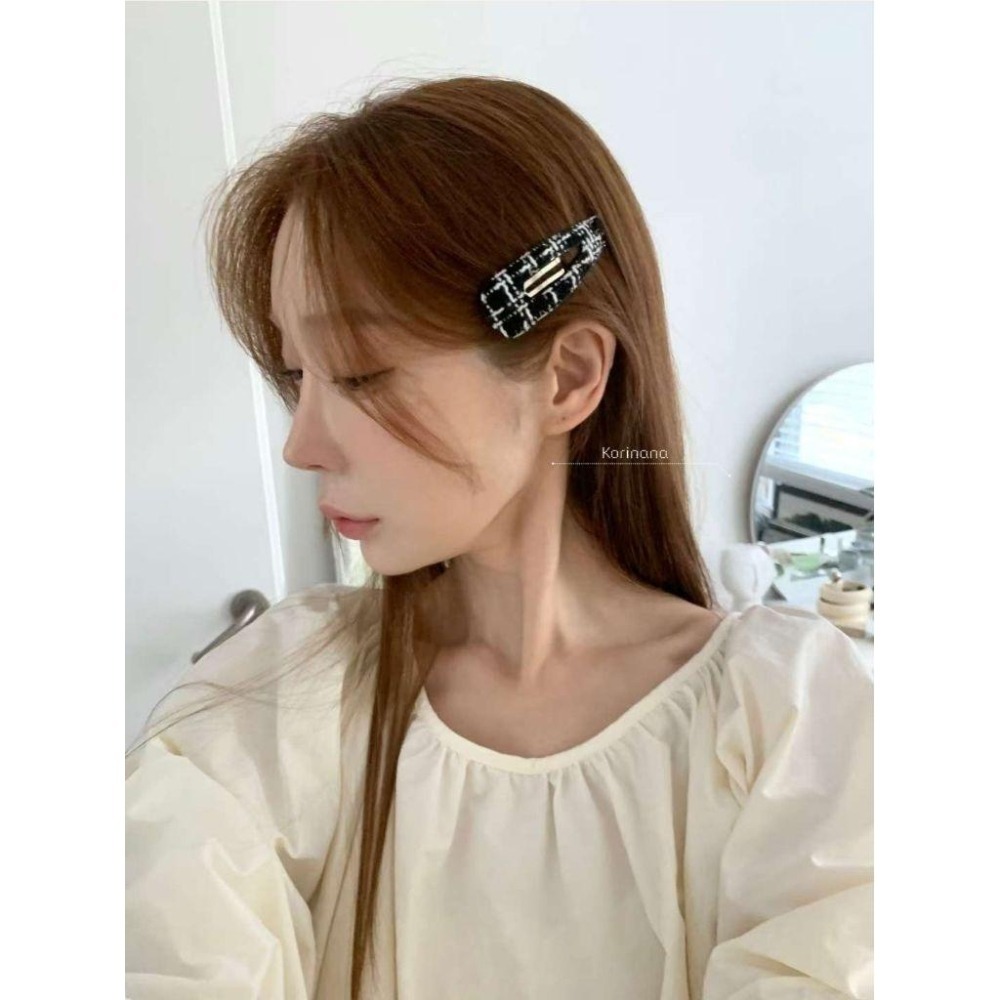 ✨️Korinana 正韓東大門Earlobe｜秋冬新品現貨+預購｜小香風毛呢大腸髮圈/bb髮夾/細髮箍 韓國髮飾代購-細節圖7