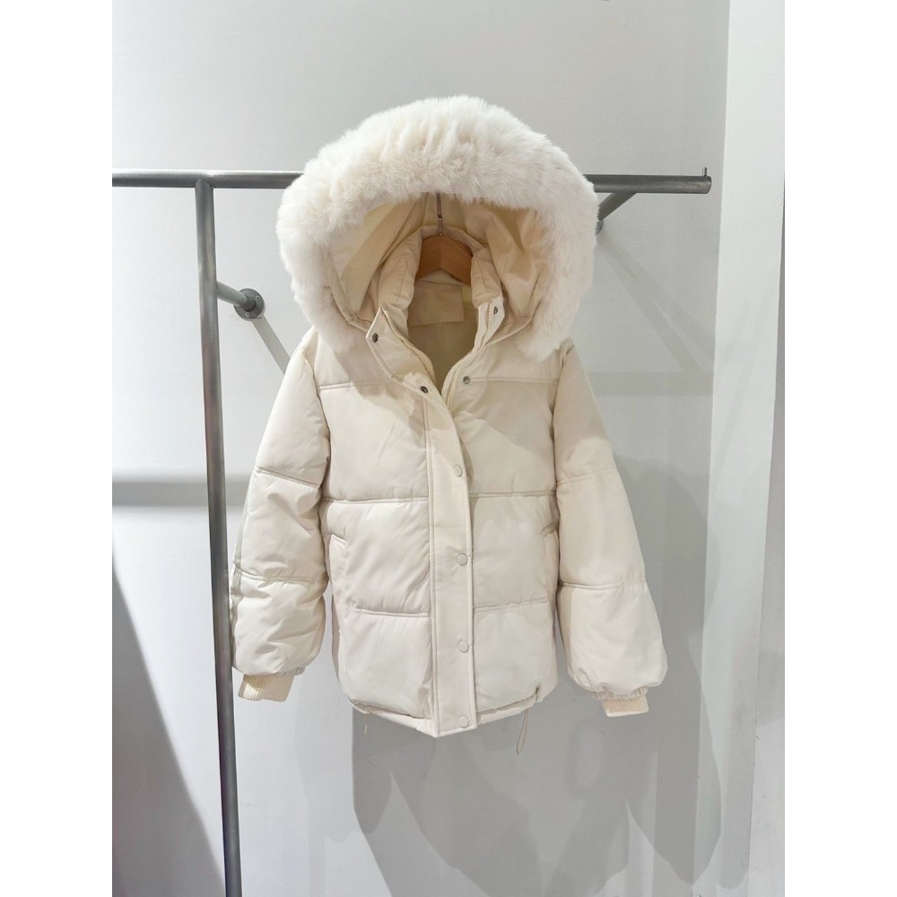 兔毛帽鋪棉外套（毛可拆）-細節圖7