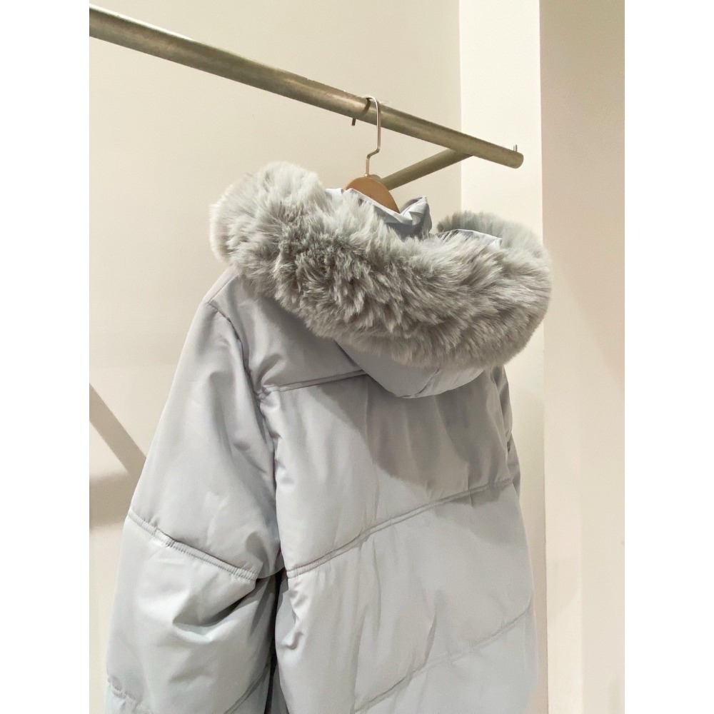 兔毛帽鋪棉外套（毛可拆）-細節圖9